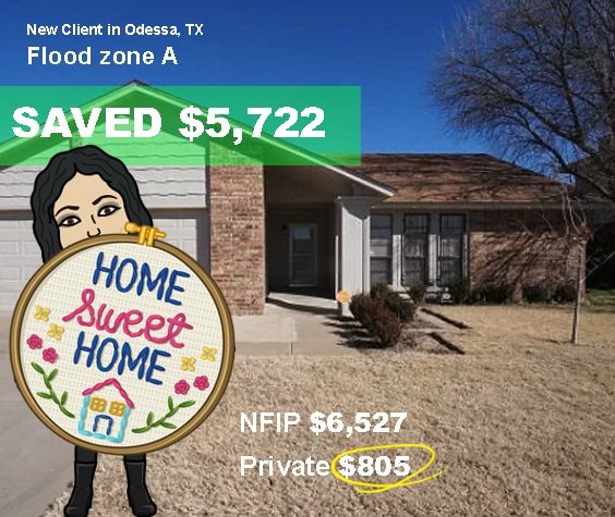 Odessa, TX Huge Savings on Flood insurance with Private Flood